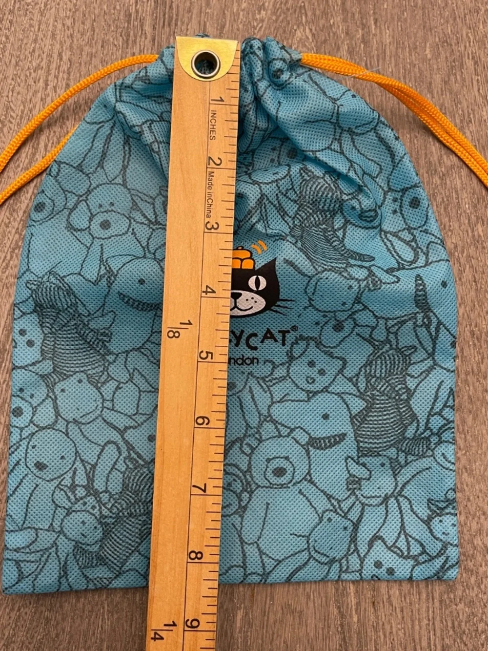 Jellycat London Drawstring Dust Bag Pouch Blue Plush Toy Storage 7.25